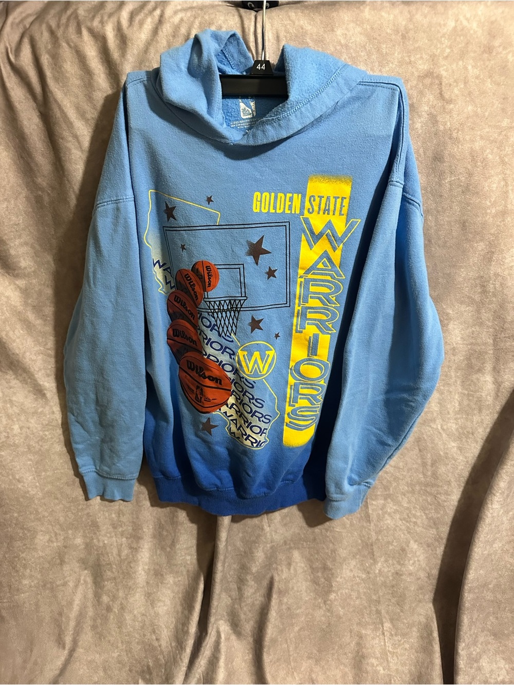 NBA Golden State Warriors Light Blue & Yellow Graphic Hoodie